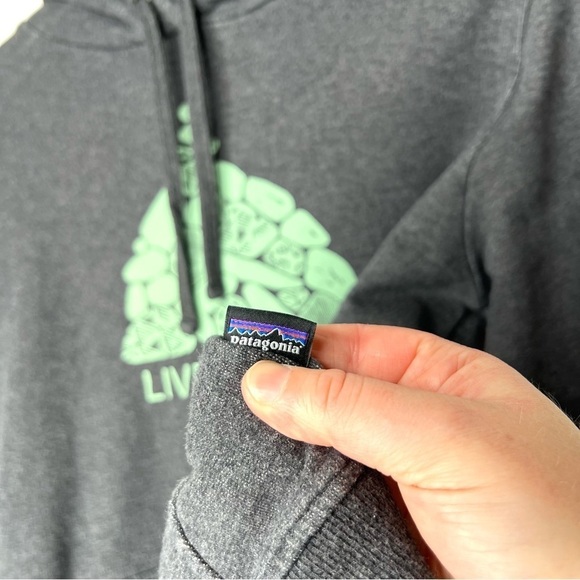 Patagonia Gray W's Live Simply Summit Stones Midweight Hooded Sweatshirt Small - Picture 6 of 12